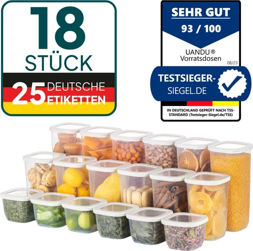 uandu home Vorratsdose Set mit Deckel, luftdicht von UANDU