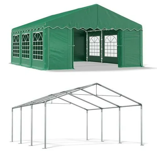 Partyzelt 6x6 PE Pavillon Bierzelt Festzelt Gartenzelt Wasserdicht NEU Grün S