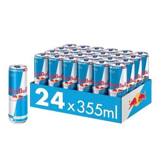 Red Bull Energy Drink Sugarfree - Kalorienarmer Genuss ohne Zucker - Energy Drinks, zuckerfrei und kalorienarm, ideal für einen Energieschub ohne schlechtes Gewissen – 24 Dosen à 355 ml.