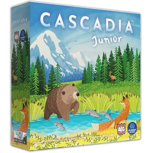 Alderac Entertainment Group | Cascadia Junior Board Game in English for All Family | Strategic Competitive Game for 2-4 Players | Standalone Game for Younger Players to Experience Cascadia