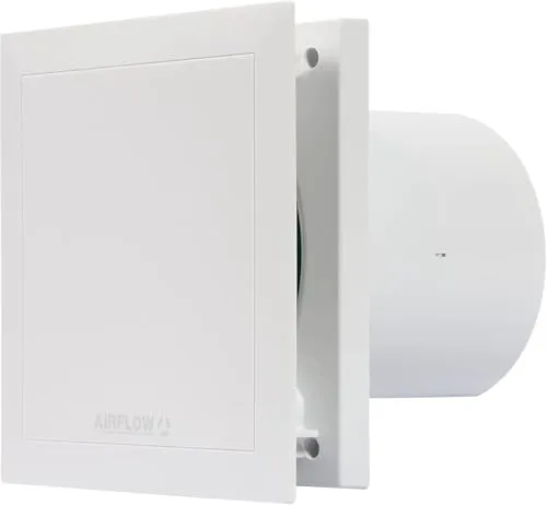 Airflow QT120B Badlüfter Basic – Lichtschaltergesteuert – 120mm Rohr, Made in Germany, 2-Stufen, leise (32 dB), energieeffizient (10/13W), bis 47 L/s, QuietMark, 3 Jahre Garantie