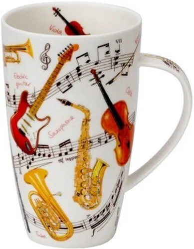 Dunoon Instrumental Musik Tassen Kaffeebecher Jumbogröße Henley - Kaffeetassen & -becher, hitzebeständig und ideal für Musikliebhaber mit einem Fassungsvermögen von 0,55 L aus feinem Bone China.