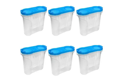 HAC24 Aufbewahrungsdose Gewürzdose Schüttdose Vorratsdose Streudosen Frischhaltedosen (6 St), Kunststoff je 300 ml 11 x 11 x 5 cm