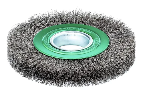 Lessmann Rundbürste rostfrei 200 x 24/27 mm, gewellt 0,3 mm - 365.362 - Hochwertige Bürste für die Metallbearbeitung, rostfrei und langlebig für präzise Ergebnisse.