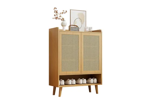 Merax Sideboard mit Rattantüren, Highboard,Kommode,Anrichte Landhaus,Höhe:105,2cm