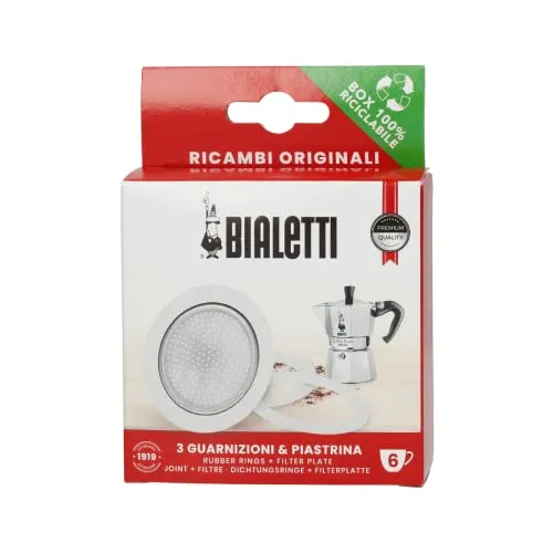 Bialetti Ricambi, Aluminium, 6 tazze, Silber