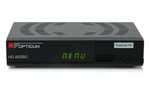 Opticum AX 360 DVB-T2 HD Receiver - TV-Receiver mit Full HD 1080p, ideal für Freenet TV, inklusive 20 programmierbarer Timer und USB-Wiedergabe für Videos und Bilder.