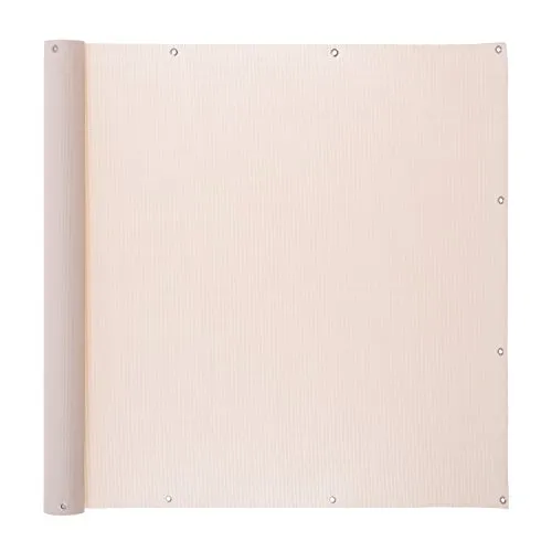 Ventanara® Balkonverkleidung Sichtschutz PVC Balkonumspannung Zaun Verkleidung Blende Windschutz Folie 300 x 75 cm Beige