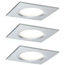 Paulmann LED-Bad-Einbauleuchte 3er Set 18W - Einbauleuchten mit gedrehtem Aluminium-Design, energiesparend und ideal für stilvolle Badezimmerbeleuchtung.