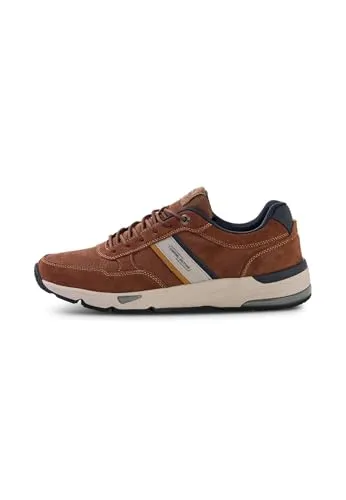 camel active Herren Low-Top Sneaker – Bequeme Halbschuhe in Cognac/Blau, Größe 42 EU - Hochwertige Halbschuhe für urbanen und Outdoor-Style. Robustes Leder sorgt für Langlebigkeit und hohen Tragekomfort. Ideal für individuelle Looks und den Alltag.
