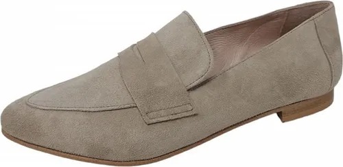 Apple of Eden Zita 28 Slipper Beige - Bequeme Damen Schuhe in Taupe - Elegante Slipper von Apple of Eden, mit weichem Leder und flachem Absatz für hohen Tragekomfort. Ideal für den Alltag und vielseitig kombinierbar.