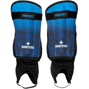 Derbystar Schienbeinschoner Protect v23, blau, für Erwachsene bis 185cm, mit Knöchelschutz