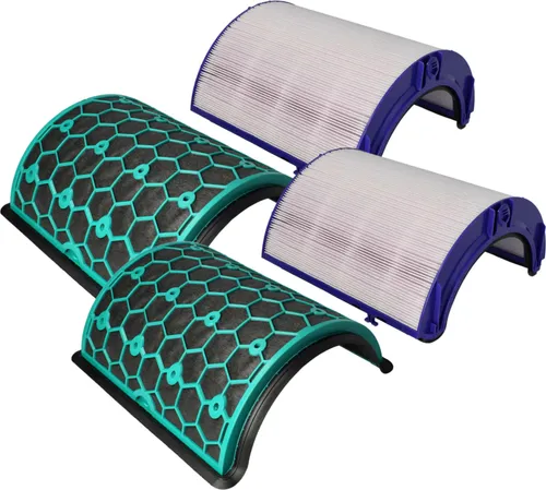 vhbw 2-teiliges Filter-Set kompatibel mit Dyson Pure Humidify + Cool Cryptomic PH03, PH02, PH04 Luftreiniger - HEPA-Filter, Aktivkohlefilter