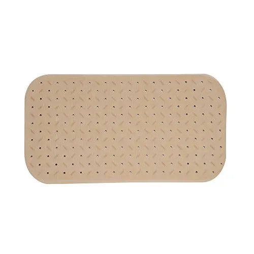 MSV Premium Duschmatte Badematte Badewannenmatte Badewanneneinlage antibakteriell rutschfest mit Saugnäpfen-Beige-duftet nach Rosen-ca. 36 x 76 cm-waschbar bei 60° Grad, Gummi, Large