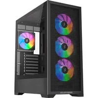 Core 100 ARGB Tower-Gehäuse schwarz mit Tempered Glass - Elegantes ATX-Gehäuse mit temperiertem Glas und 7 Erweiterungsslots. Ideal für kreative PC-Bauten und optimale Luftzirkulation.