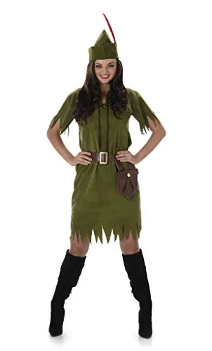 karnivalcostumes 81033 Robin Hood Neverland Girl Kostüm, Damen, Grün, Größe M