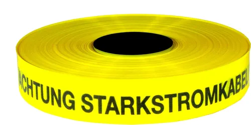 Trassenwarnband 'Achtung Starkstrom' von bauCompany24