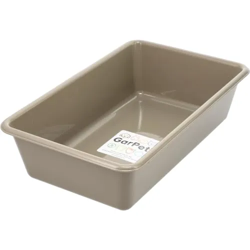 GarPet Katzenklo in 5 Größen Katzentoilette ohne Deckel Katzen WC Schalentoilette Klo grau eckig hygenisch S (39x24x11)