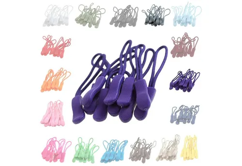 maDDma Reißverschluss 100 Zipperschlaufen Reißverschlussanhänger Verlängerung Farbwahl, dunkellila