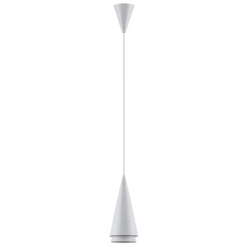 Lucande Hängeleuchte Naoh, dimmbar, modern und skandinavisch - Hängeleuchte aus weißem Metall, dimmbar und ideal für skandinavische Einrichtungen. Einflammig mit E27-Fassung, schlichtes Design für stilvolle Beleuchtung.