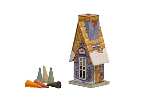 KNOX Räucherhütte aus Metall - Motiv: Brennerei - für Räucherkerzen der Größe M