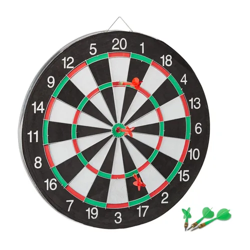 Dartscheibe mit pfeile Dartboard klassisch Steeldarts Spiel 43 cm 6 Pfeile