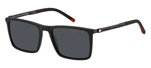 Tommy Hilfiger TH 2077/S Sonnenbrille Herren - Sportbrille in MATTE BLACK/GREY, Größe 55/19/145, mit 2 Jahren internationaler Garantie für stilvollen Schutz bei jeder Aktivität.