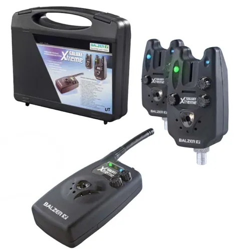 Balzer Galaxy Xtreme Funk Bissanzeiger 2er Set im Koffer - Bissanzeiger für Süßwasserangeln, mit über 200m Reichweite und spritzwassergeschützter Platine, ideal für erfolgreiche Angelausflüge.
