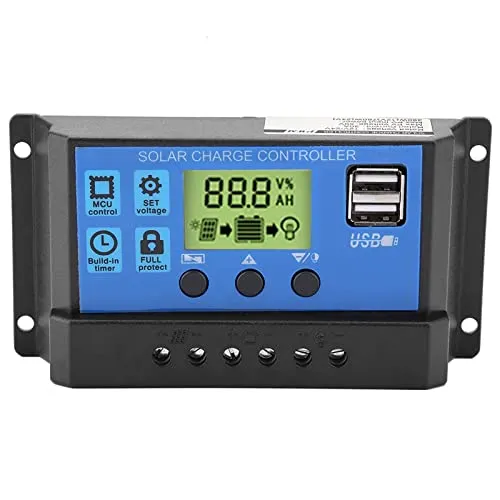Solar Ladegerät PWM 12V 24V Doppel USB Sonnenkollektor Laderegler LCD Anzeige 10/20 / 30A Solarladeregler(YJSS-30A)