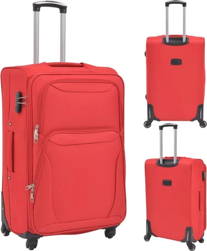 3-tlg. Weichgepäck Trolley-Set in Rot von vidaXL