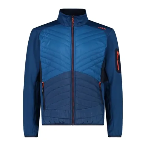 CMP MAN Hybrid Jacket ocean (L951) 56 - Funktionsjacken für Herren, ideal für Outdoor-Aktivitäten mit wind- und wasserabweisenden Eigenschaften sowie optimaler Bewegungsfreiheit durch Stretch-Performance-Fleece.