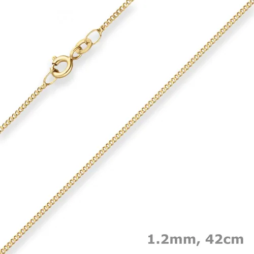 1,2mm Panzerkette Collier mit Zwischenöse Halskette aus 333 Gold Gelbgold 42cm