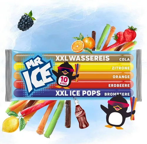 MR ICE Wassereis 10 x 60ml Icesticks mit 5 Geschmacksrichtungen