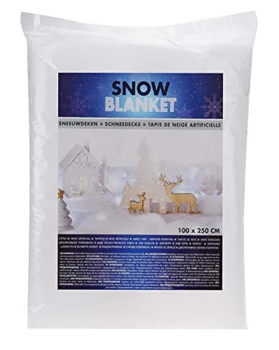 Spetebo Weihnachtsdeko Schneedecke - 250x100 cm - Deko Kunst Schnee Matte Schneeteppich