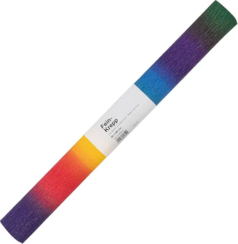 folia Krepp-Papier (B)500 mm x (L)2,5 m Regenbogen-Farbverlauf