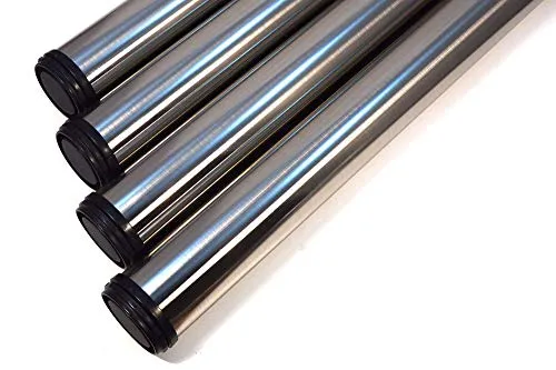 Tischfuß | Höhe 710-740 mm höhenverstellbar | Ø60 mm Edelstahl Tischbeine Möbelfuß Verstellfuß | Möbel Fuß Füße Schreibtischbeine | Inox 4 x