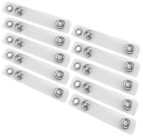 WEBBOMB 10 Stück Vinylstrap gewebeverstärkt Lanyards & Schlüsselbänder Clip mit Metall Druckknopf zur Befestigung für Ausweishalter Kartenhalter Namensschilder Ausweishüllen Kartenhüllen