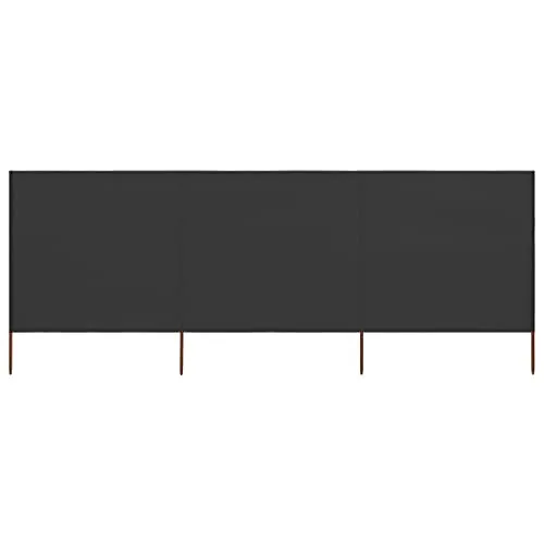 vidaXL Windschutzgewebe Faltbar 400x80cm - Faltbarer Windschutz für Balkon und Garten, schützt vor Wind und Sonne mit hochwertigem Vliesstoff und langlebigen Holzpfählen.
