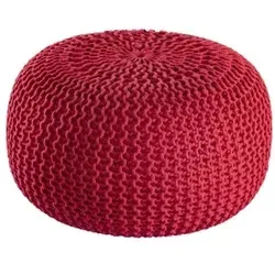 Amagohome Pouf Outdoor ø 55 o. 45cm Bodenkissen Sitzpouf Hocker wetterfest pflegeleicht & nachhaltig : ø 45 cm rot - tango red