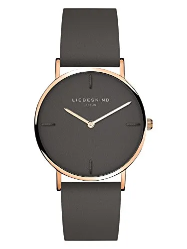 Liebeskind Damen Armbanduhr LT-0133-LQ - Elegante Armbanduhr mit roségoldenem Edelstahlgehäuse und braunem Lederziffernblatt, wasserdicht bis 5 ATM. Perfekt für stilbewusste Damen, die ein Statement setzen wollen.