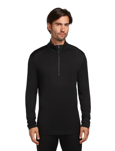 Icebreaker Men Merino 260 Tech LS Half Zip Black (M) - Funktionsunterwäsche aus 100% Merinowolle, warm und atmungsaktiv, ideal für Kälte, mit geruchsabweisenden Eigenschaften und optimalem Tragekomfort durch Unterarmzwickel.