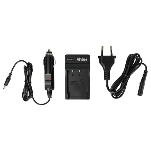 vhbw Ladegerät kompatibel mit Casio Exilim EX-Z77, EX-Z770, EX-Z70, EX-Z75 Kamera Camcorder/Akku - Ladeschale, Kfz-Adapter, Ladeanzeige, 4,2 V