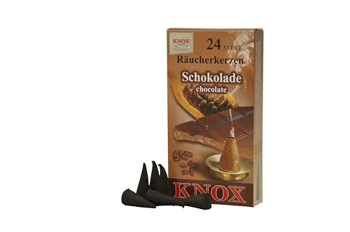 Knox Räucherkerzen/Räucherkegel - Schokolade - 24 Stück/Pkg. (1, Schokolade)