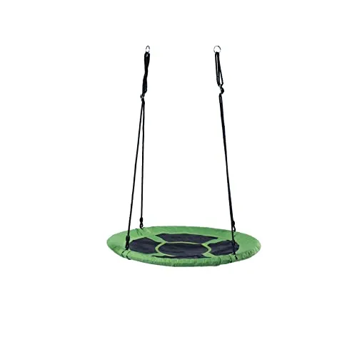 Sandora | Nestschaukel grün oder Regenbogenfarbe | Nest-Schaukel für Kinder | Hängeschaukel Rundschaukel Ø 100cm | Schaukel bis 150 kg belastbar (grün)