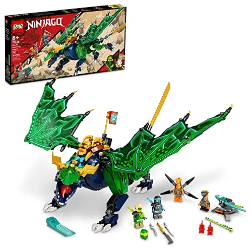 LEGO 71766 NINJAGO Lloyds Legendärer Drache - Bau dein eigenes LEGO NINJAGO Set mit Lloyds Drache! Beweglicher Drache, 4 Minifiguren und aufregende Action-Elemente sorgen für endlosen Spielspaß.