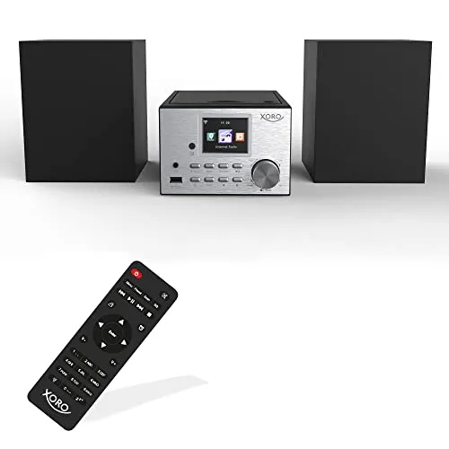 Xoro HMT 500 - Multifunktionales Micro System - Radios mit WLAN, DAB+, FM-Radio, CD-Player und Bluetooth. Genießen Sie klangstarken Stereo-Sound mit 2x10W und einem vollgrafischen 2,4