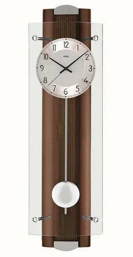 AMS Funk Pendeluhr aus Holz, Mehrfarbig, 80 x 36 x 27 cm - Elegante Funk-Pendeluhr mit Massivholzrückwand und Aluminium-Zifferblatt, made in Germany. Ideal für stilvolle Wohnräume und hohe Ansprüche an Design und Qualität.