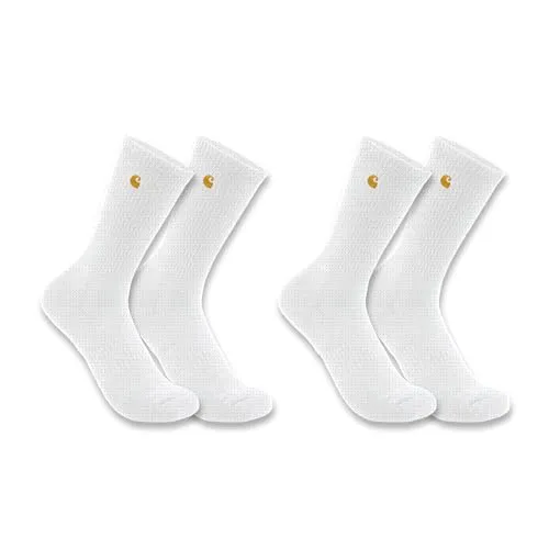 Carhartt Midweight Crew Socken - 2er Pack, weiss, Größe M für Männer - Herrensocken im 2er-Pack mit Carhartt Force® Technologie für effektives Feuchtigkeitsmanagement und FastDry® Funktion – ideal für trockene und geruchsfreie Füße.