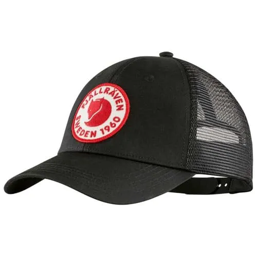 Fjallraven Unisex 1960 Logo Långtradarkeps Hat, Schwarz, S-M EU - Kopfbedeckung mit verstellbarem Riemen für optimalen Tragekomfort, ideal für Outdoor-Aktivitäten und lässige Looks.