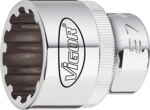 Vigor Multiprofil-Steckschlüssel Einsatz, Vierkant 12,5 mm, Schlüsselweite: 13 ∙ Gesamtlänge: 38.1 mm, 1 Stück, V1991